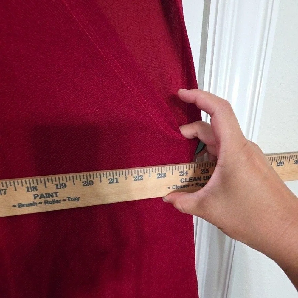 Soft Surroundings Cape Womens Large Red Knit Button Side Collared Open Front